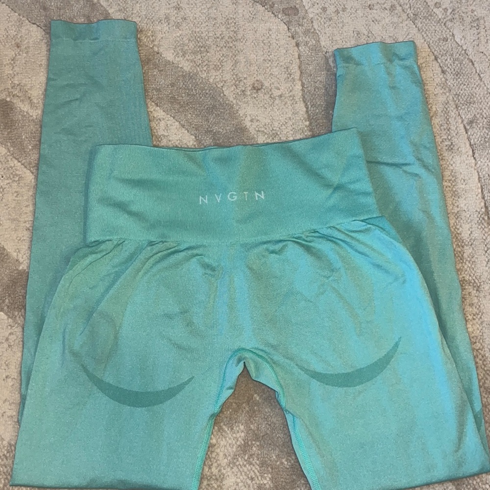 NVGTN aqua blue seamless contour leggings